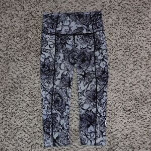 Lululemon Fast & Free Crop Legging Hanakotoba Starlight Multi